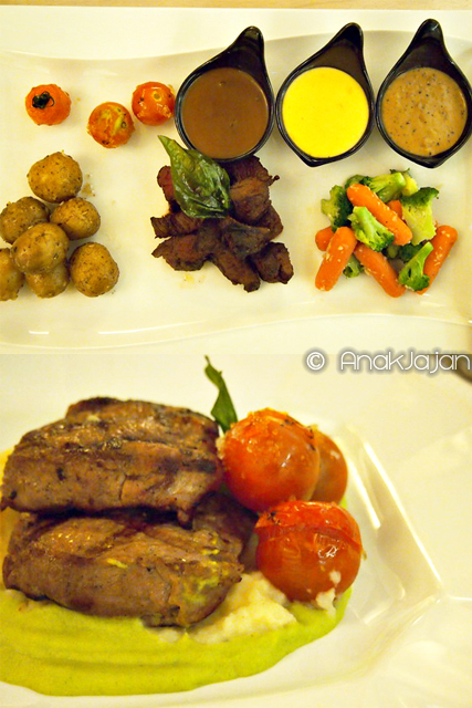 Beef Fondue IDR 119k, Garden Tenderloin Steak IDR 99k