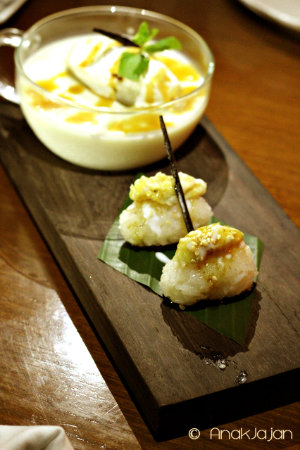 Durian Panna Cotta with White Sticky Rice