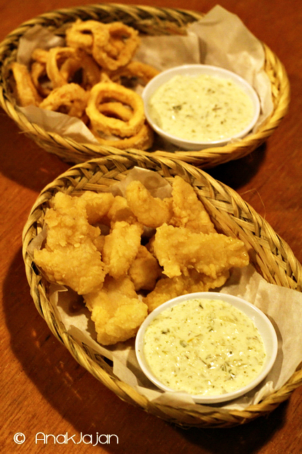 Fried Calamari IDR 25k, Fried Dory IDR 32k