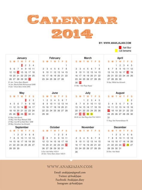 kalender indonesia 2014 hari libur