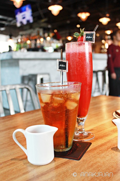 Lychee Iced Tea IDR 35k, Fresh Strawberry Juice IDR 35k