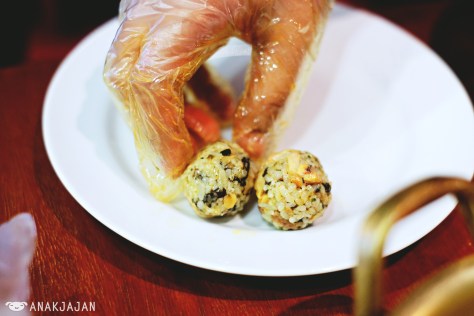 4. Rice Ball with Chilli Chicken ready to be served