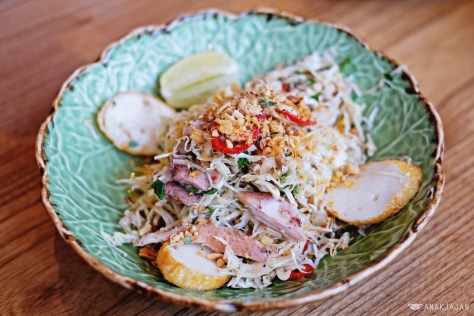 Salad of White Cabbage, Fish Cake, Grilled Chicken, Fresh Herbs, Peanuts IDR 38k
