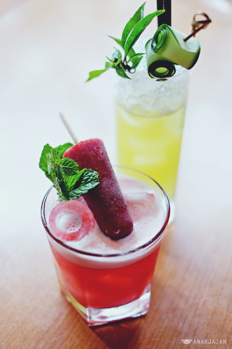 Raspberry Popsicle IDR 100k, Cucumber Collins IDR 100k