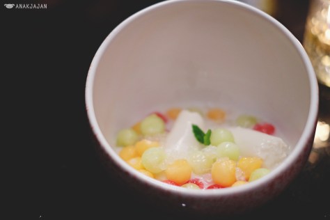 Coconut Panna Cotta, Melon Balls, Sweet Coconut Soup IDR 45k