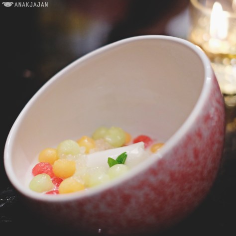 Coconut Panna Cotta, Melon Balls, Sweet Coconut Soup IDR 45k