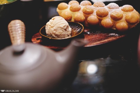 Egg Waffle with Salted Caramel Biscuit Ice Cream IDR 60k