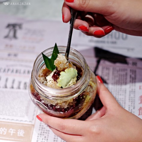 Vanilla pandan Panacotta with salted gula malaka and coconut chantily IDR 40k