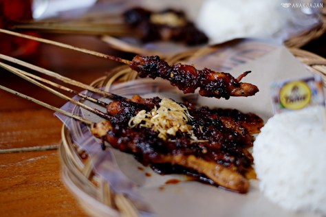 Chicken Satay IDR 33k, Lamb Satay IDR 43k, Chicken Mix Lamb IDR 40k, Rice IDR 5k