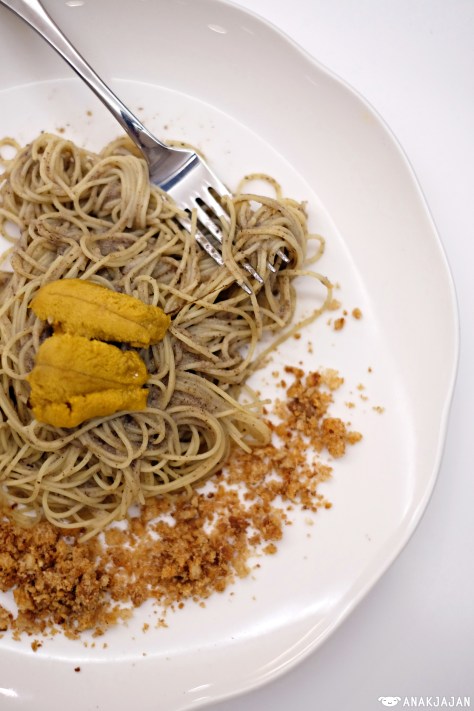 Sea Urchin - Pork Crackling - Truffled Angel Hair IDR 195k