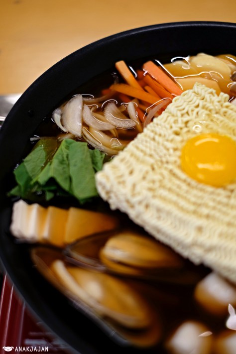 Seafood Jjigae with Kimchi Broth IDR 114k (pot) + Egg + Ramyun