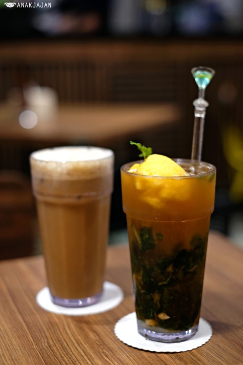 Thai Coffee IDR 19.5k // Orange Grandma Ice Tea IDR 29.5k