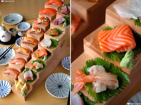 Hiro Salmon Sushi IDR 90k, Hiro Ultimate Sashimi IDR 300k